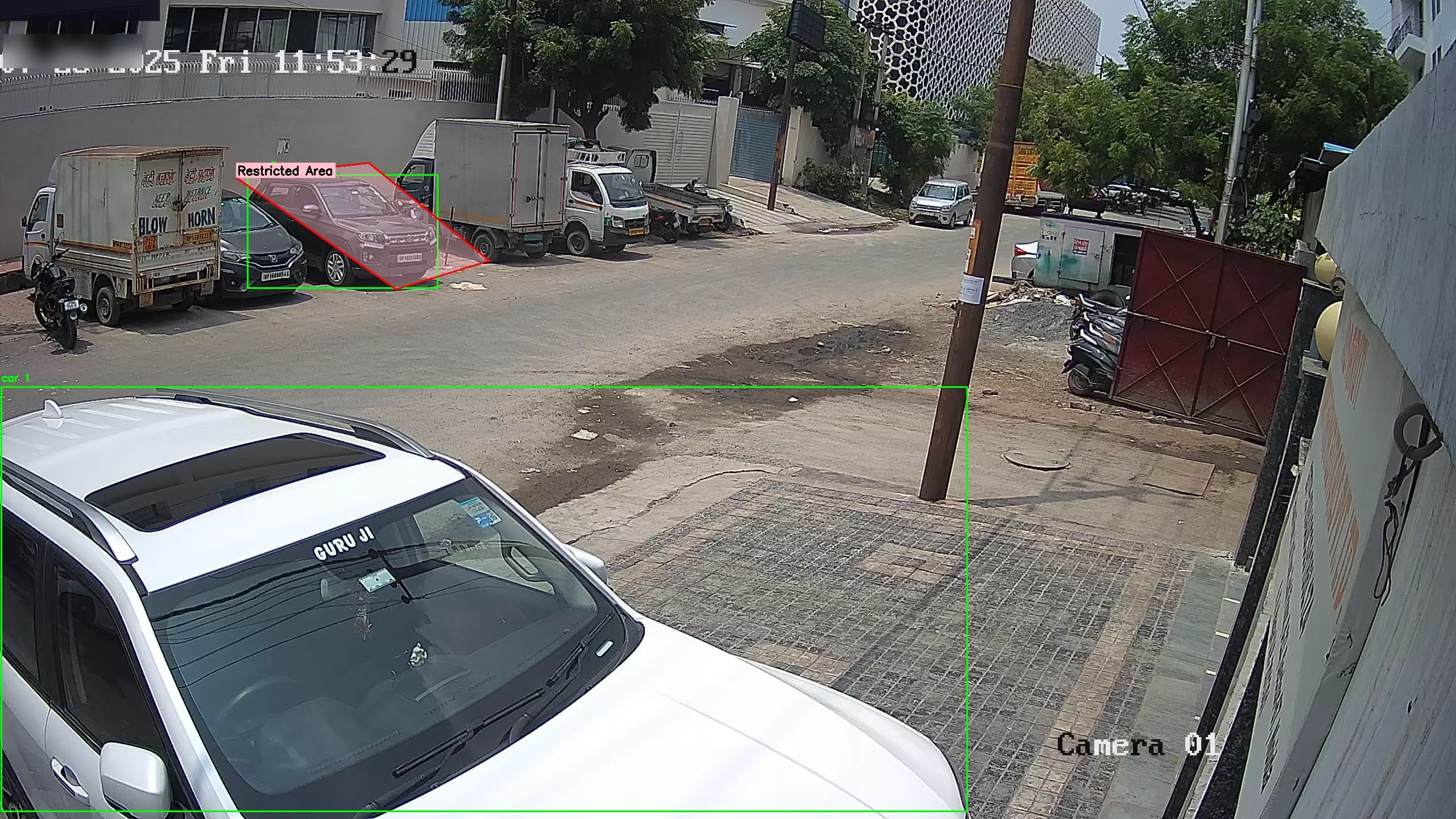 VIZO361 illegal-parking detection in a restricted zone